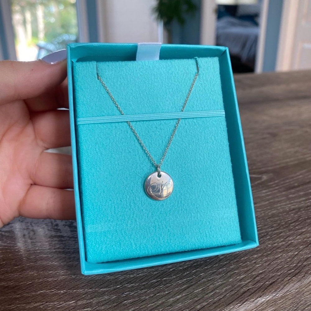 Tiffany & Co. Notes Letter “N” Round Pendant Necklace